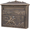 Wall Mounted Mailboxes for Outside Post Box Retro Cast Aluminum Mailbox Antique Suggestion Box for Front Door Fence Drop Box