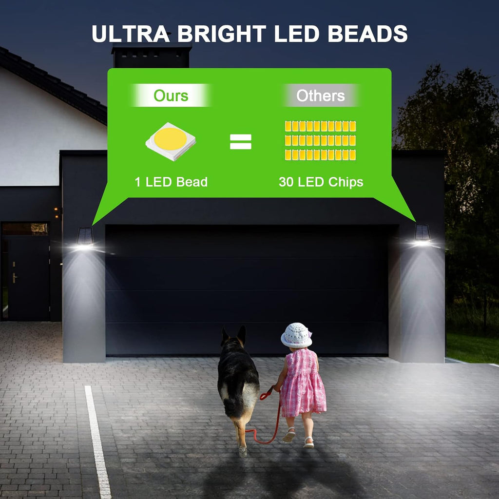 Solar Lights Outdoor with Lights Reflector&2 Lighting Modes, Solar Security Spot Lights 90° Adjustable, IP65 Waterproof Solar Powered Wall Lights for Garden/Patio/Yard/Deck/Pool Area, 8-Pack