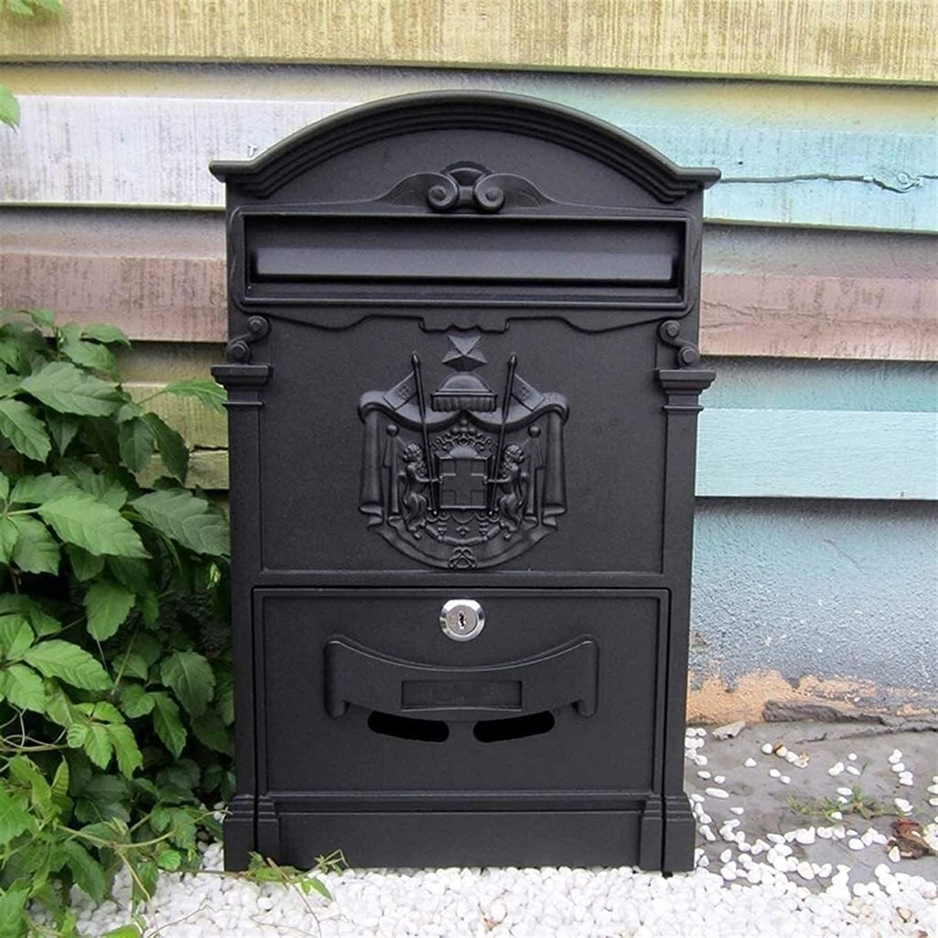 Suggestion Box Mail Box Key Drop Box Lockbox Wall Mounted Mail Box Retro European Mailbox Aluminum Post Box Secure Letterbox Outside Mailboxes