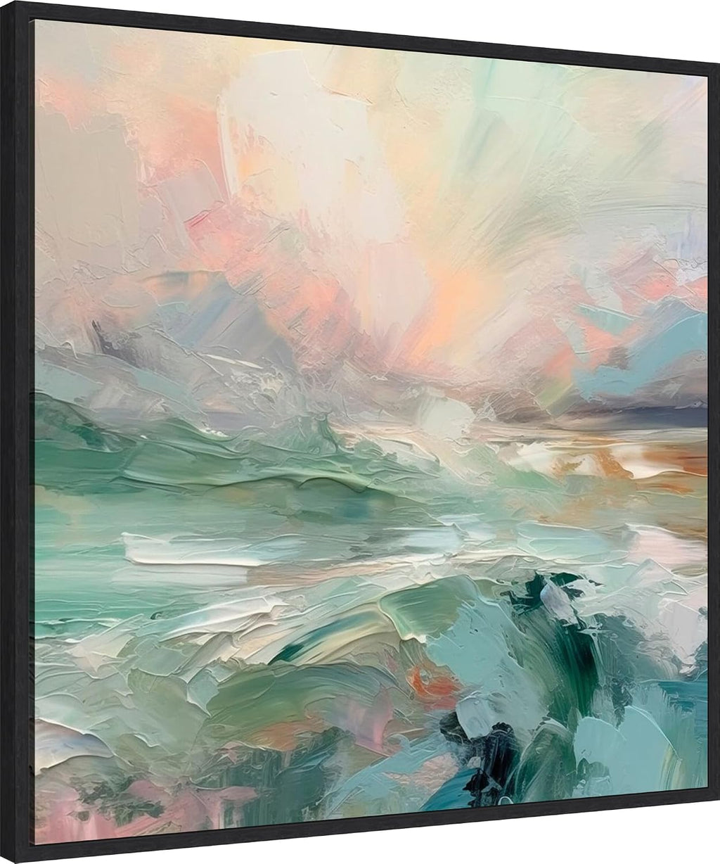 Amanti Art Framed Canvas Wall Art 30x30 Pink Morning V by Irena Orlov, Framed Wall Art Canvas, Abstract Artwork, Modern Decor, Large Poster Painting for Living Room, Bedroom, Bathroom, Kitchen,