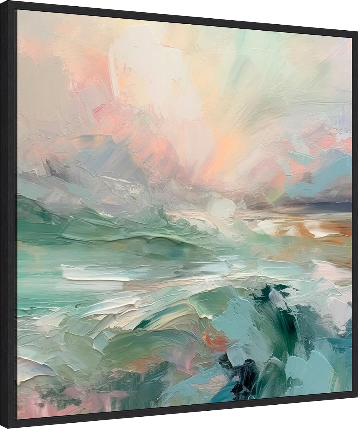 Amanti Art Framed Canvas Wall Art 30x30 Pink Morning V by Irena Orlov, Framed Wall Art Canvas, Abstract Artwork, Modern Decor, Large Poster Painting for Living Room, Bedroom, Bathroom, Kitchen,