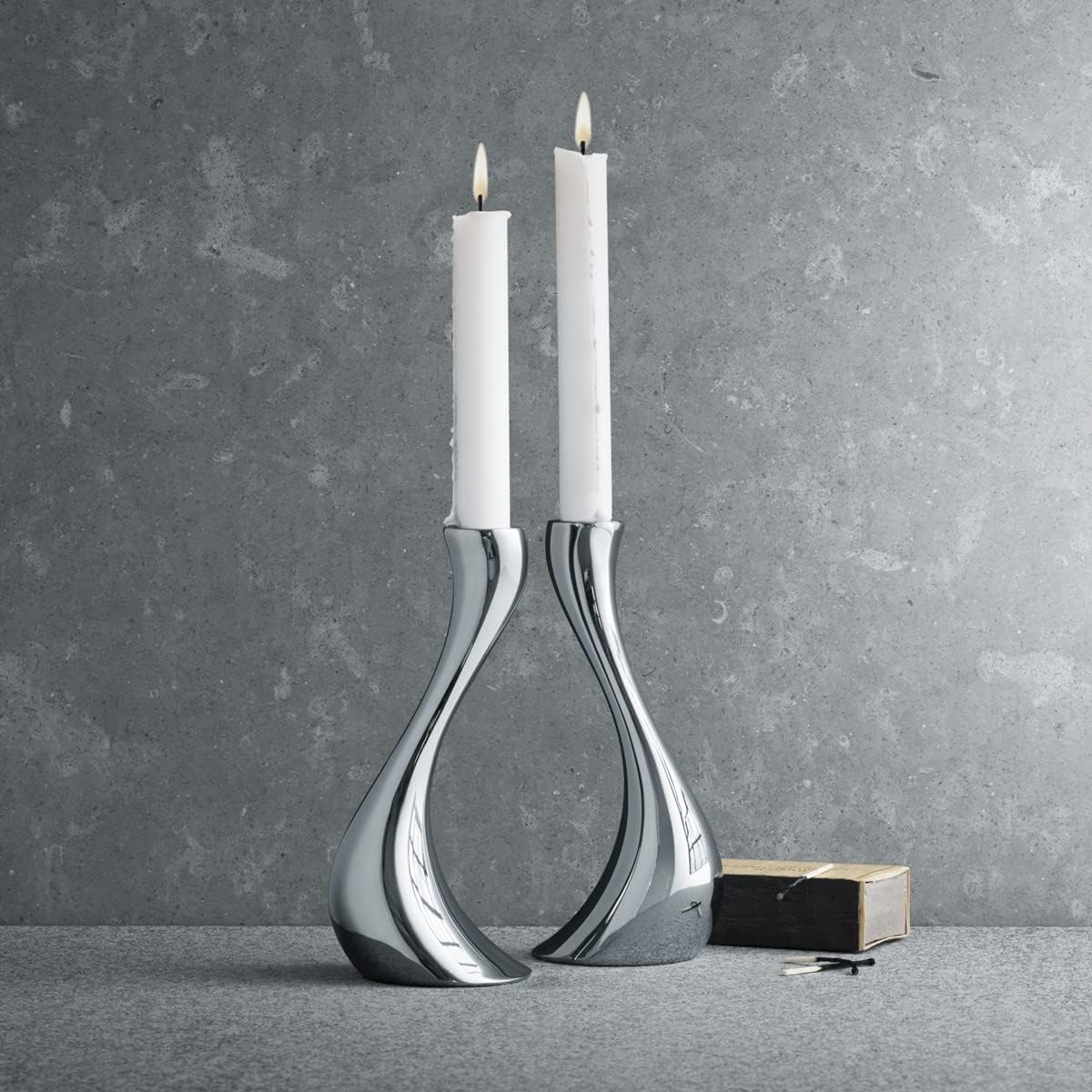 Georg Jensen Cobra Medium Candle Holder Set of 2