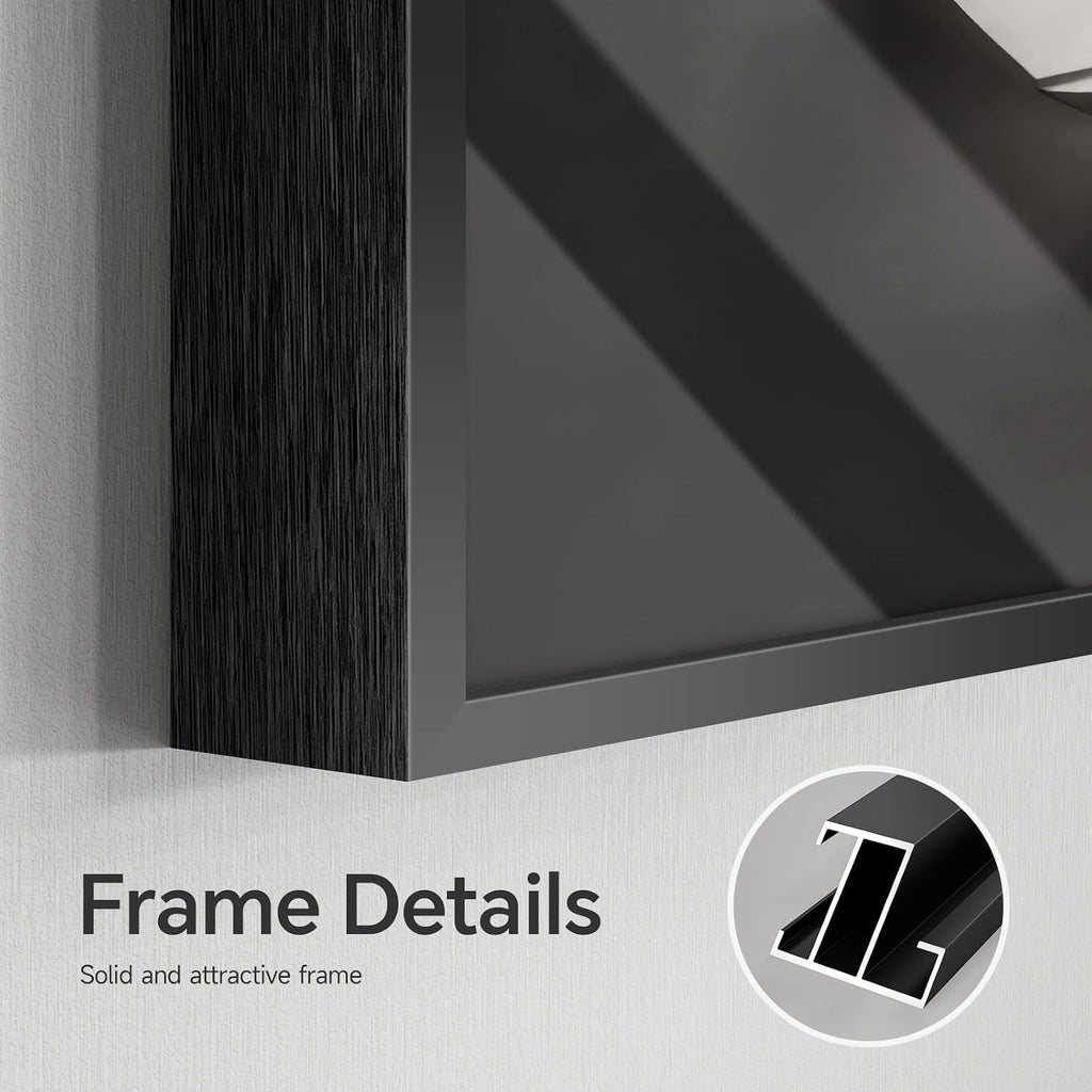 Large Framed Modern Black and White Wall Art for Living Room, Set of 2 Abstract Geometric Pictures Print Paintings, Luxury Bright Style Artwork for Bedroom Dining Room Hallway Wall Decor, 24x36 Inch