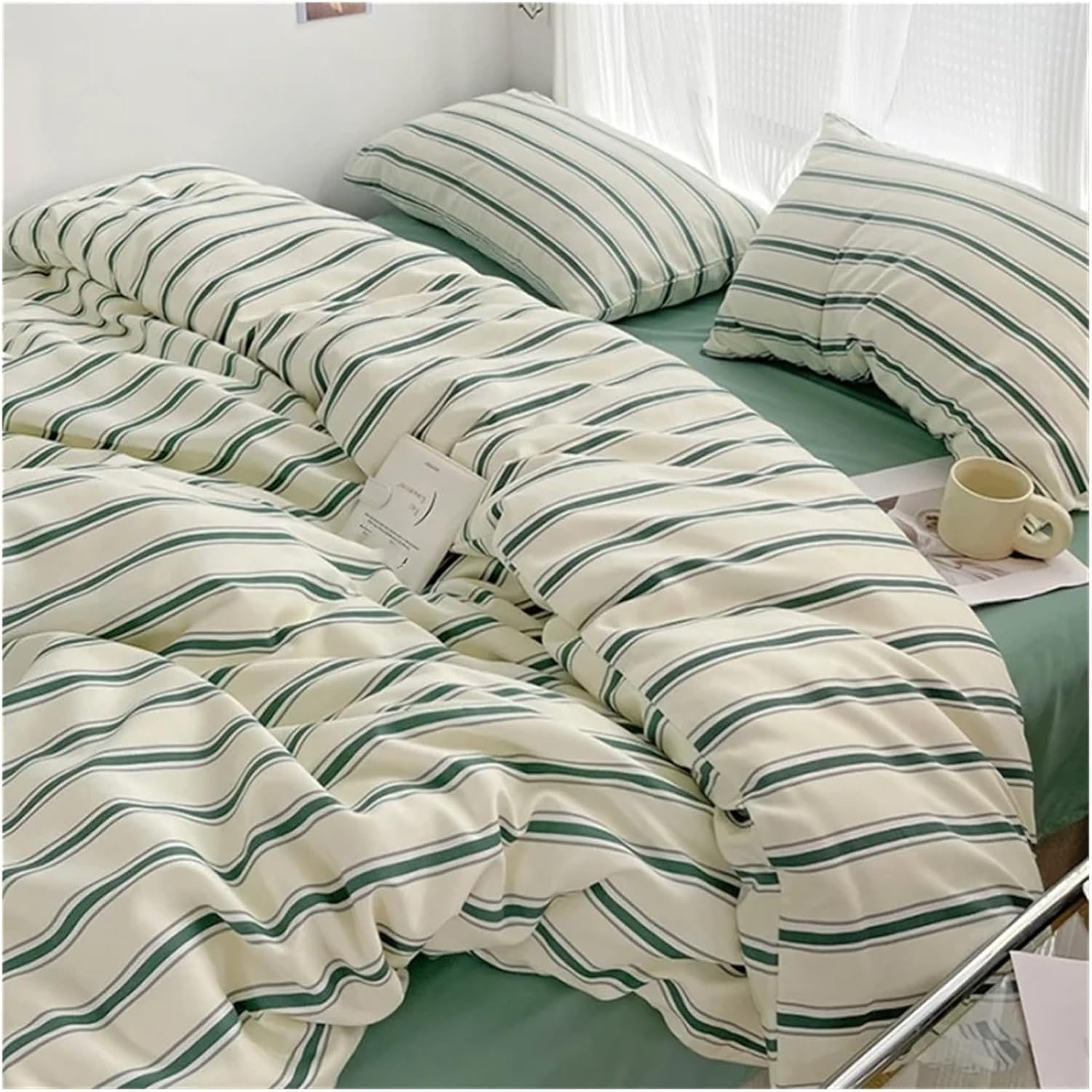 ADovz Pure Cotton Duvet Cover Bed Sheet Pillow Case 4pcs Bedding Set Soft Comforter Quilt Cover Sleeping Naked Bed Linen,Bed Sheets