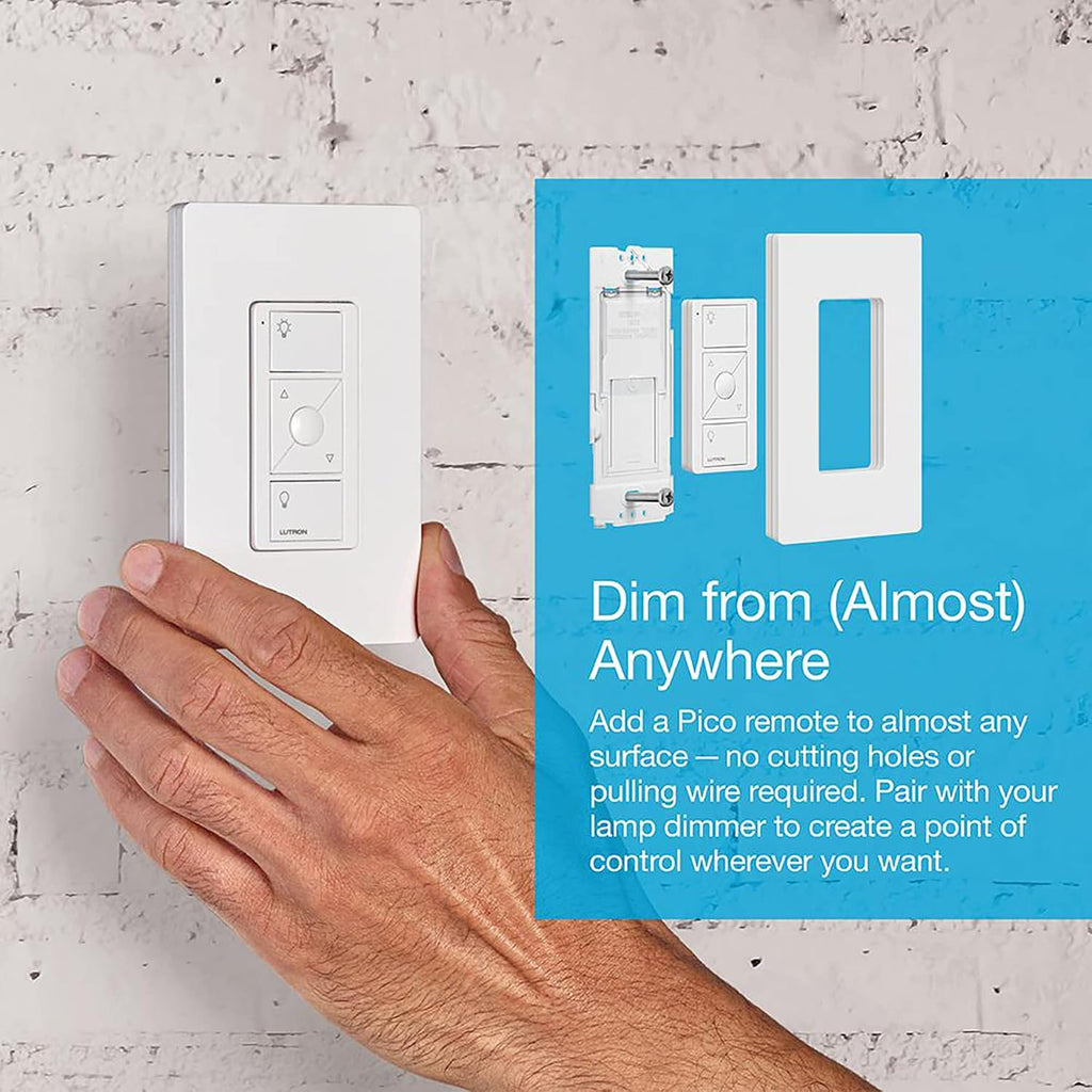 Lutron Caseta Smart Plug Start Kit for Lamps, 2 Plug-in Lamp Dimmer Switches with Smart Bridge and 2 Pico Remote, Compatible with Alexa, Apple HomeKit, and The Google Assistant, P-BDG-PKG2P, White