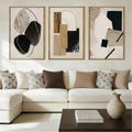 Large Abstract Paintings Framed Neutral Canvas Prints Mid Century Modern Wall Art Abstract Wall Decor Neutral Wall Pictures Elegant Modern Paintings for Living Room Bedroom Bathroom Office 36x24 Inch 3 Piece