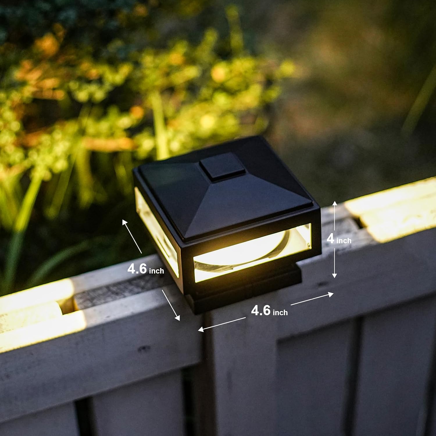 GOODSMANN Landscape Lighting 8PK Low Voltage Post Cap Lights Outdoor Lights 3W LED 150 Lumen 3000K with Cable Connectors 2 Bases for 6X6 (Actual 5.5' x 5.5') and 4X4 (Actual 3.5' x 3.5')