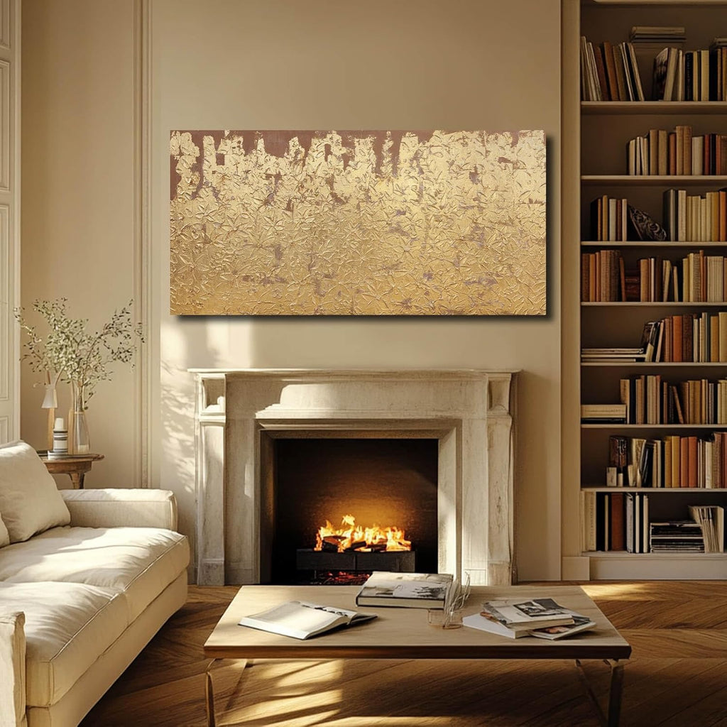 VAYIMDH Abstract Canvas Wall Art Gold Wall Painting Contemporary Home Wall Decor 29'x58' Large Artwork for Living Room Office Decor