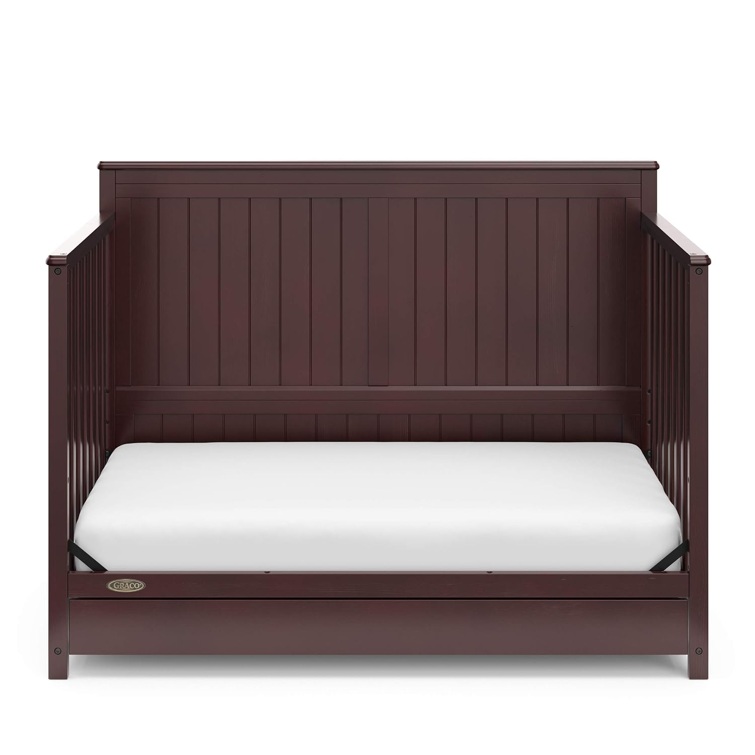 Graco Hadley 5-in-1 Convertible Crib with Drawer – GREENGUARD Gold Certified, Fits Standard Crib Mattress, Converts to Toddler Bed, Daybed and Full Bed, 4 Adjustable Mattress Heights (Espresso)