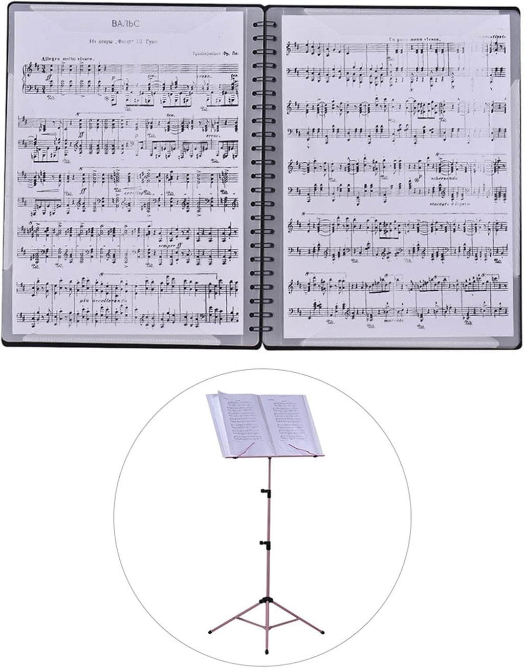 Portable Sheet Music Stand Sheet Music Stand Portable Violin Guitar Music Book Holder for Guitar Bass Ukulele Piano Violin Music Stands (Color : Type C Pink) (Type C Pink)