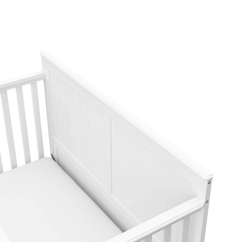 Graco Hadley 5-in-1 Convertible Crib with Drawer – GREENGUARD Gold Certified, Fits Standard Crib Mattress, Converts to Toddler Bed, Daybed and Full Bed, 4 Adjustable Mattress Heights (White)