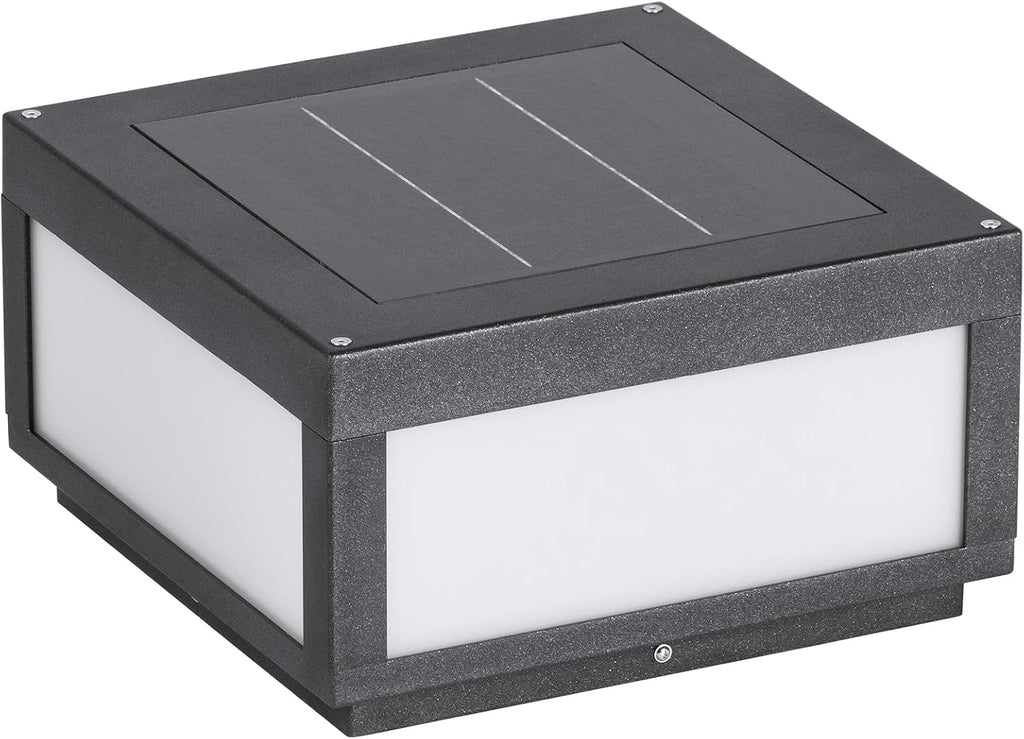 MVBT Large Solar Post Lights Outdoor, Square Solar Pillar Lights 12x12, Solar Power Column Light Waterproof, Modern Post Lamps Outdoor, Dusk to Dawn Lantern Column Lamp for Driveway Entrance Pillars