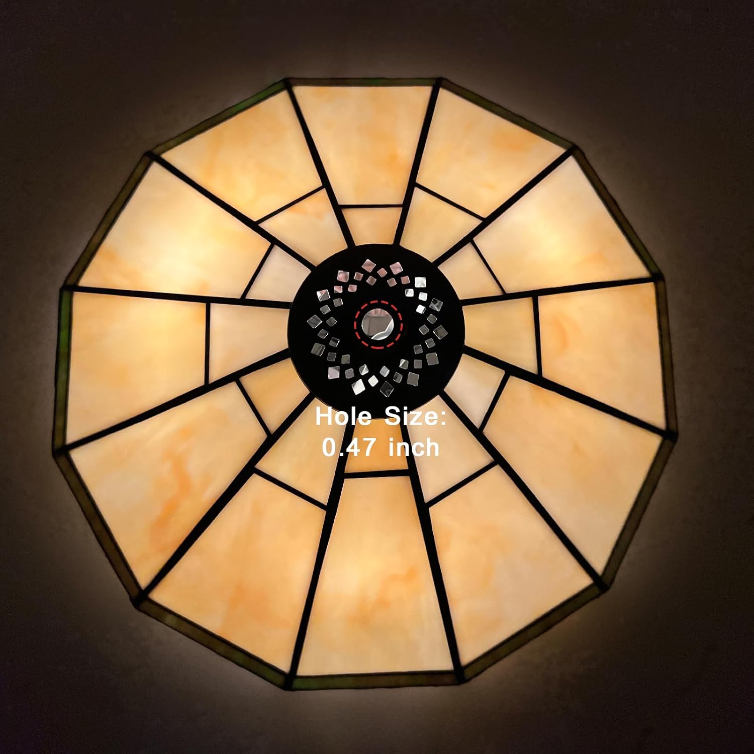 Capulina Tiffany Lamp Shade 12 Inches Wide Accessories Replacement Vintage Cream Tiffany Style Stained Glass Lampshade for Table Lamp