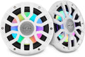 DS18 NXL-IQ7.7/WH 7.7' Marine Coaxial Speakers with Digital LED Lights and Deck Light, Bullet Tweeter, 175W RMS, IP65 Waterproof, High Sensitivity 96dB, Marine Audio for Boats & Powersports - Pair