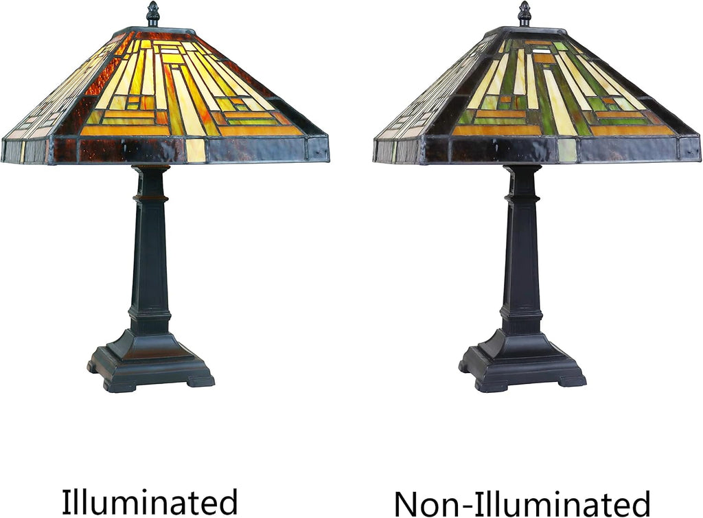 Chloe Lighting Innes Mission Tiffany-Style Blackish Bronze 1 Light Table Lamp 12' Wide