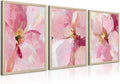 Abstract Floral Wall Art Pink Flower Canvas Pictures Modern Wall Decor Blush Pastel Pink Prints Peony Painting Minimalist Poster Botanical Artwork for Bedroom Living Room 24x36x3 Inch Wood Framed