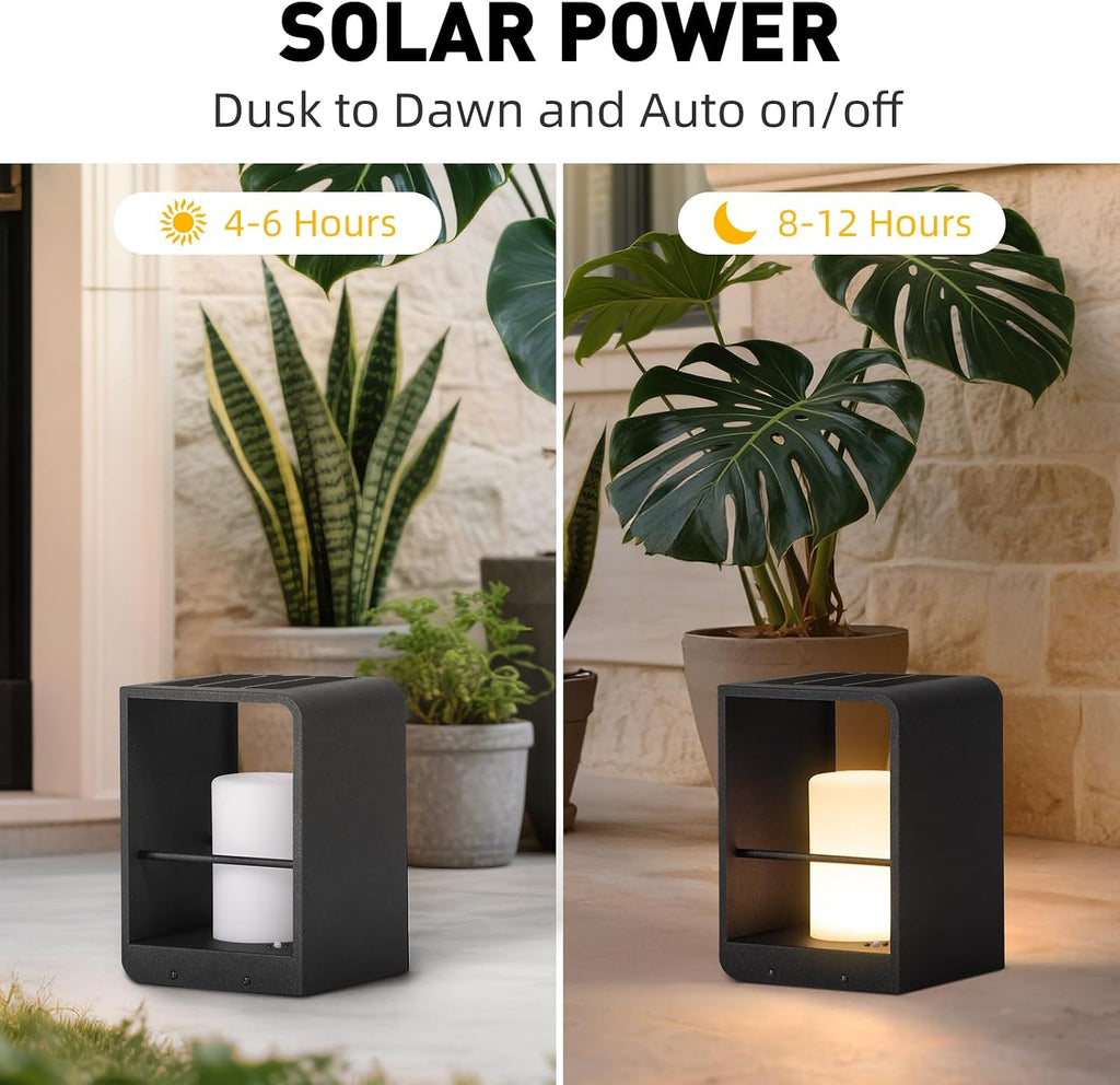Solar Lanterns Outdoor Waterproof, Patio Lights with 3000K LED, Outdoor Lights Solar Powered with Remote Control, Floor Lamp for Garden, Yard, Deck, Backyard, Porch and Landscape Lighting