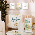 TOOTANN Custom Baby Crib Bedding Set, 5 Pcs Personalized Name Baby Crib Sheets for Kid Toddler Infant, Cartoon Dinosaurs Nursery Bedding Set