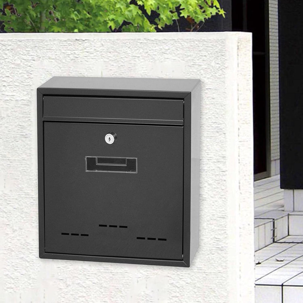 Post Box, Wall Mounted Letterbox, Letter Boxletterbox Wall Mount Mailbox Large Lockable Outdoor Metal Mail Box Post Letter Letter Box For Door Home Decorative Office Safe Mailbox mailbox ( Color : Whi