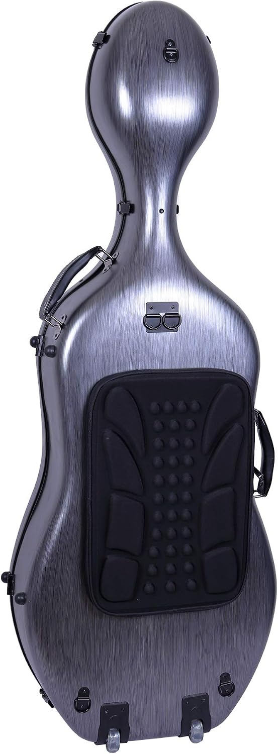 Crossrock Poly Carbon Composite Cello Case, for 3/4 Size Cello with backpack and wheels in Blue(CRF1000CETBLHT)