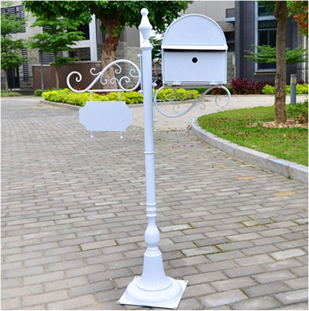 Locking Metal Mailbox Home Standing Mailboxes with Hangtag Design Outdoor Rainproof Parcel Boxes Send Opening with Rain Shield Multi-Color