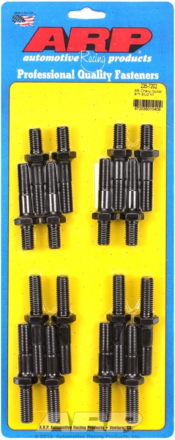 ARP 2357202 Pro Series Rocker Arm Stud Kit, Chrome Moly Steel With Black Oxide Finish, 16 Pieces, For Select Dart Aluminum Heads