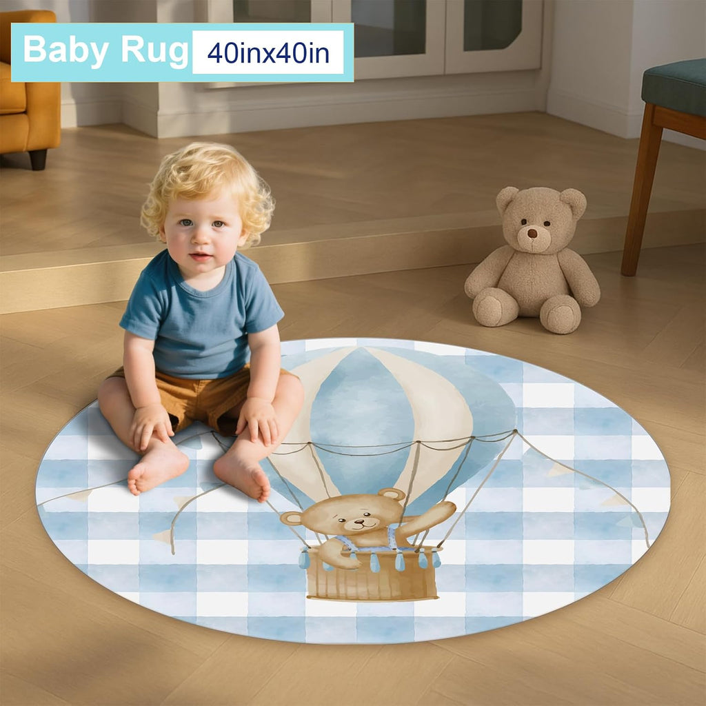 Personalized Baby Crib Bedding Set, Custom Name Nursery Bedding, Hot Air Balloon 5 Pcs Baby Bedding Set for Girl Boy, Double Layer Crib Set, Customized Gifts(Fixed Size)