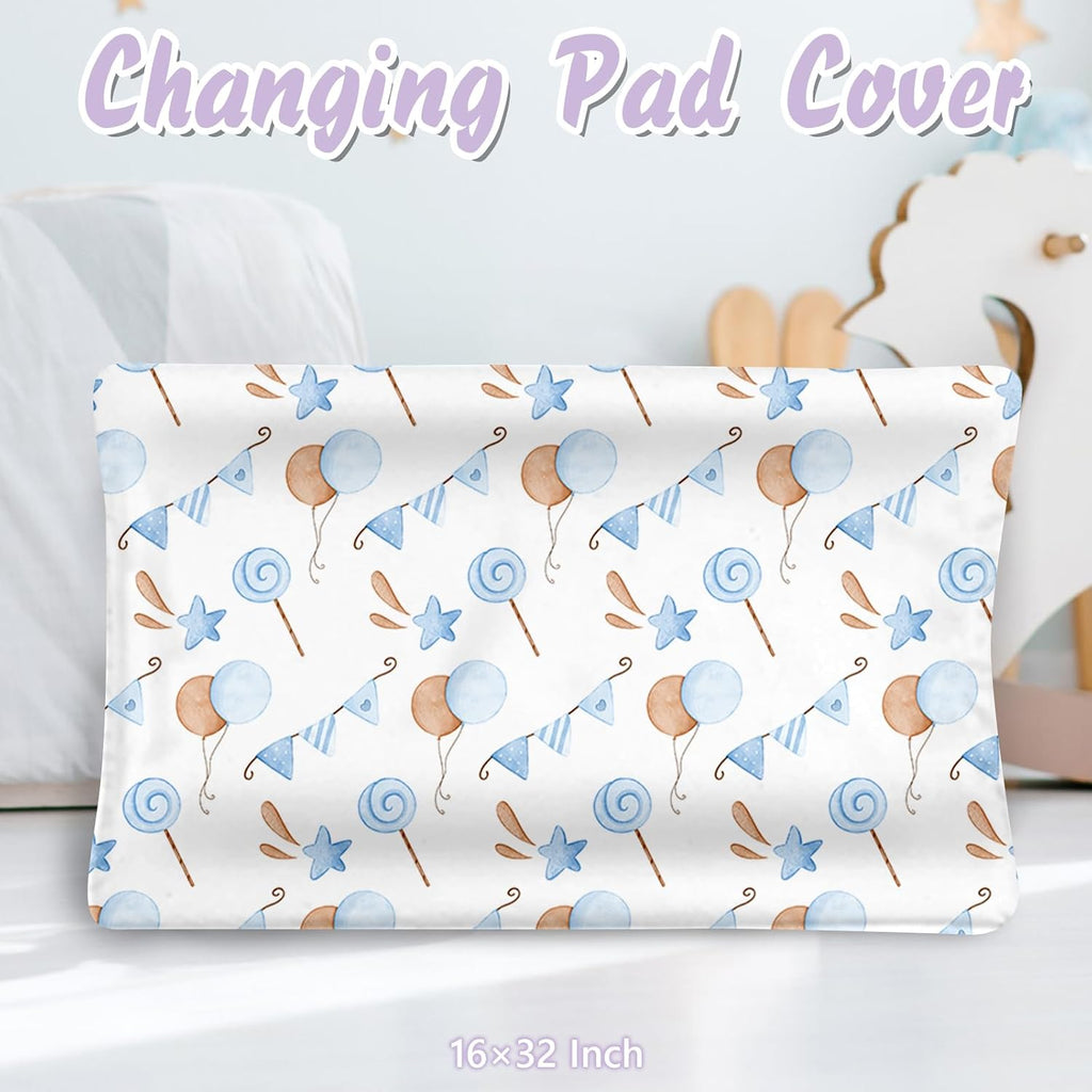 Custom Baby Crib Bedding Set, 5 PCS Personalized Name Baby Crib Sets for Girls Boys, Blue Bear Theme Nursery Bedding Sets for Infant Toddler, Double Layer Flannel Bed Set Customized Gifts