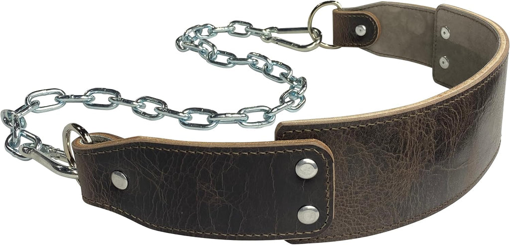 Heavy-Duty Leather Dip Belt with Steel Chain - Ultimate Accessory for Weighted Pullups, Dips, and Progressive Overload