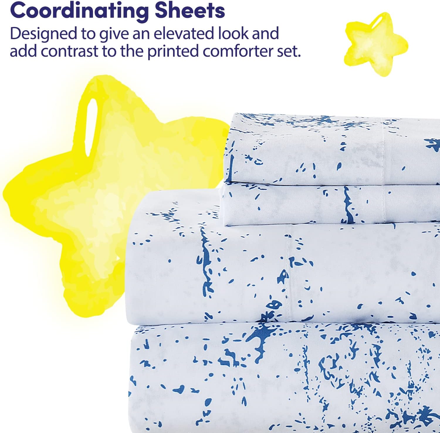 Kids Bedding Set Bed in a Bag for Boys and Girls Toddlers Printed Sheet Set and Comforter, Twin, Dinosaur (Pack of 4)