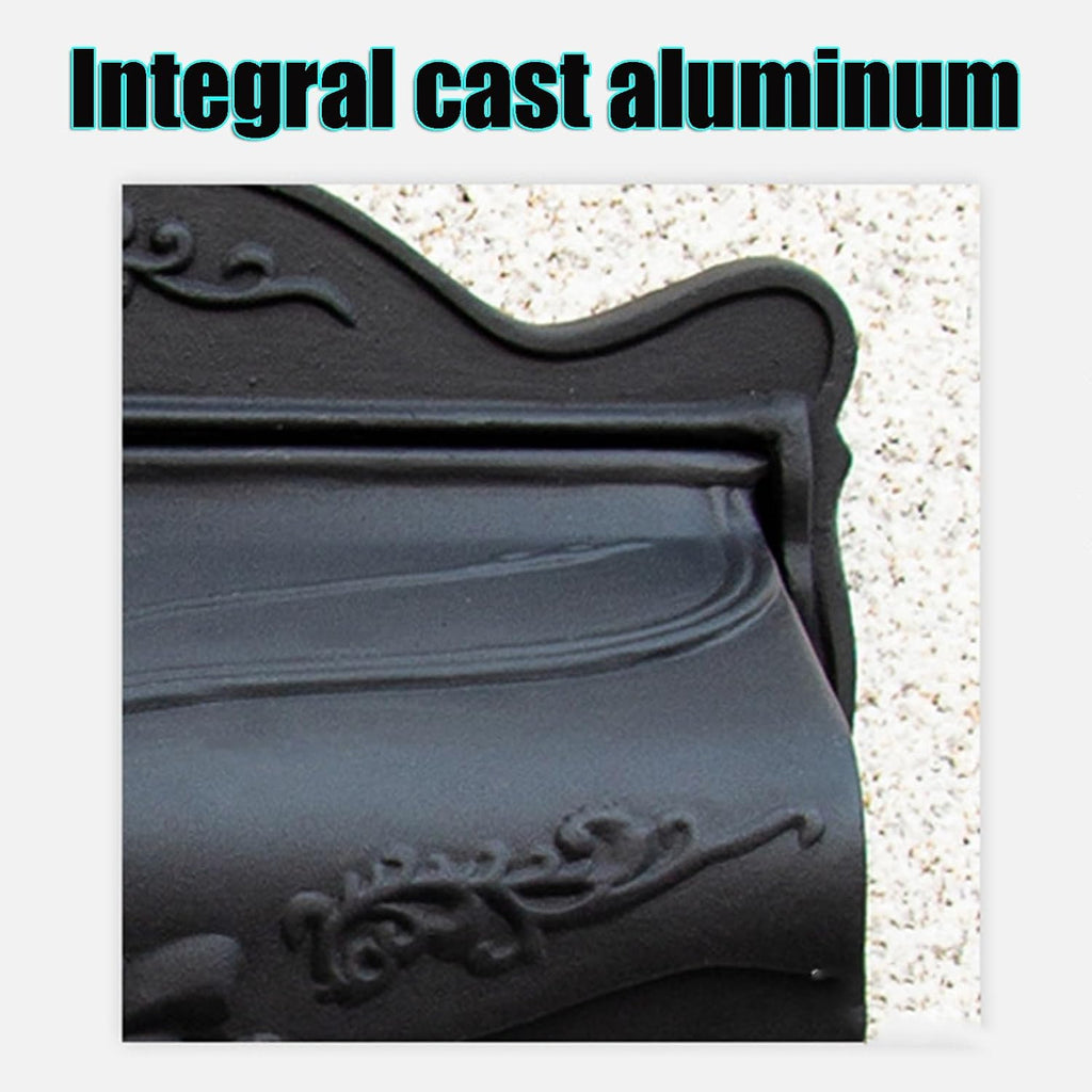 Home Use Cast Aluminum Mailbox Outdoor Wall Mounted Mailboxes Flip Top Large Size Placement Opening Opening Design with 2 Holes Wall Mounted Parcel Boxes