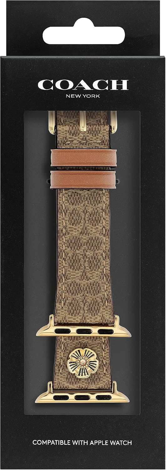 Coach Apple Watch Strap, Compatible with Apple Watch 38mm, 40mm, 41mm, 42mm, 44mm, and 45mm, Interchangeable Band, Create Your Unique Style