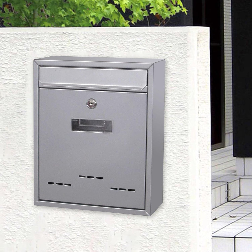 Post Box, Wall Mounted Letterbox, Letter Boxletterbox Wall Mount Mailbox Large Lockable Outdoor Metal Mail Box Post Letter Letter Box For Door Home Decorative Office Safe Mailbox mailbox ( Color : Whi