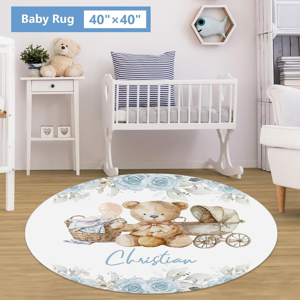 KAINSY Custom Crib Bedding Set 5 Piece for Girls Boys – Personalized Brown Bear Theme, Newborn Sleep Set, Nursery Decor, Toddler Room Essentials, Baby Room Accessories, Baby Gift