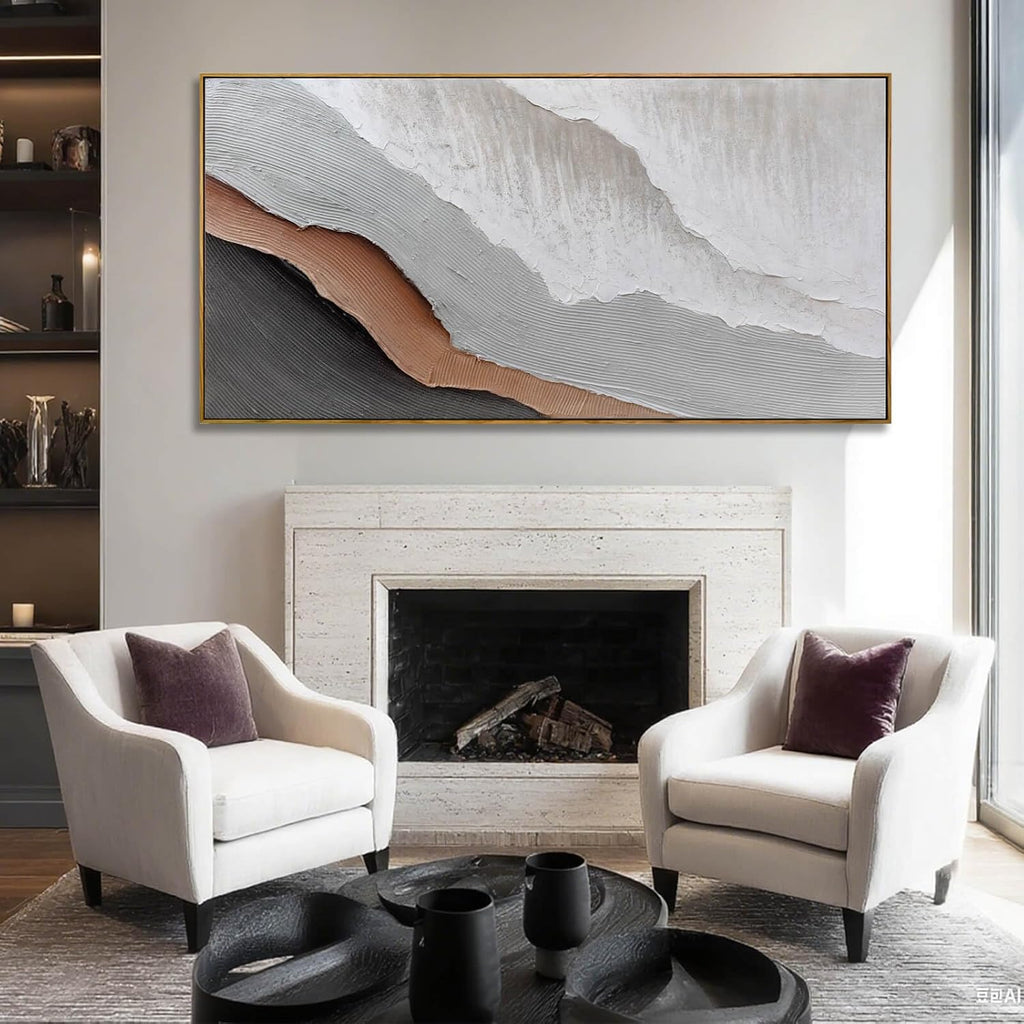 Large Framed Canvas Wall Art Prints,Beach Wave Landscape Wall Decor,White Abstract Neutral Artwork,29'x58' Pictures for Living Room Bedroom Office