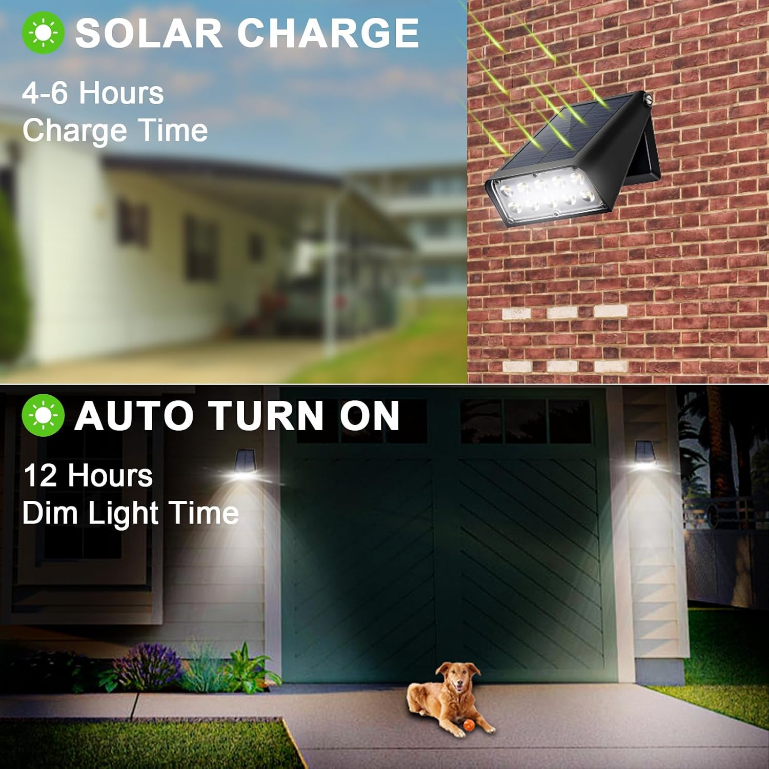 Solar Lights Outdoor with Lights Reflector&2 Lighting Modes, Solar Security Spot Lights 90° Adjustable, IP65 Waterproof Solar Powered Wall Lights for Garden/Patio/Yard/Deck/Pool Area, 8-Pack