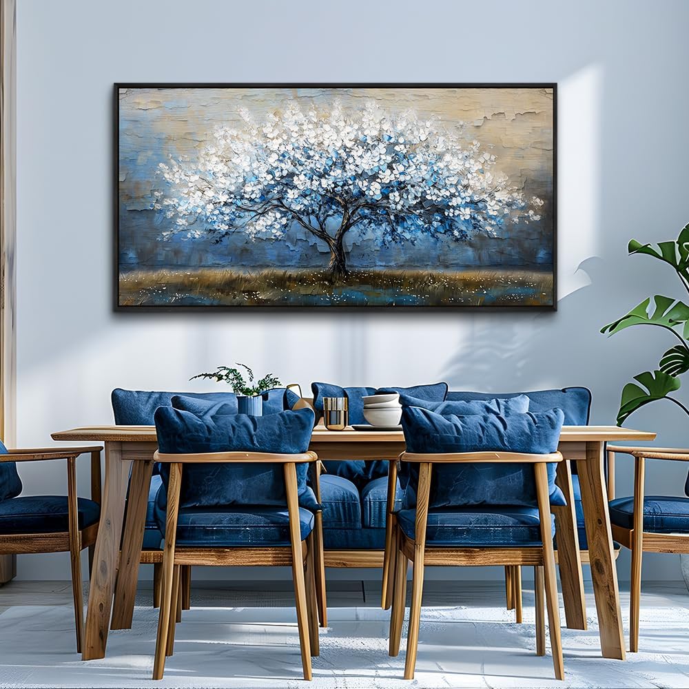 KELIYUAN Wall Art For Living Room Wall Decor For Bedroom Large Canvas Black Framed Wall Painting Abstract Tree Pictures Office Dining Room Decor Artwork Hotel Room Mural Home Decoration 30'X60'