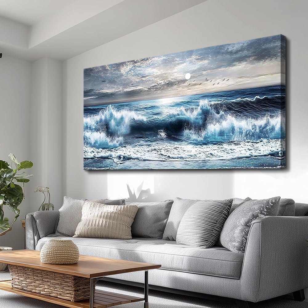 ERQINHUA Large Canvas Wall Art For Living Room Wall Decor For Office Bedroom Mural Wall Pictures Artwork Marine Landscape Painting Hotel Room Aesthetic Printed picture artworks Home Decor 30'x60'