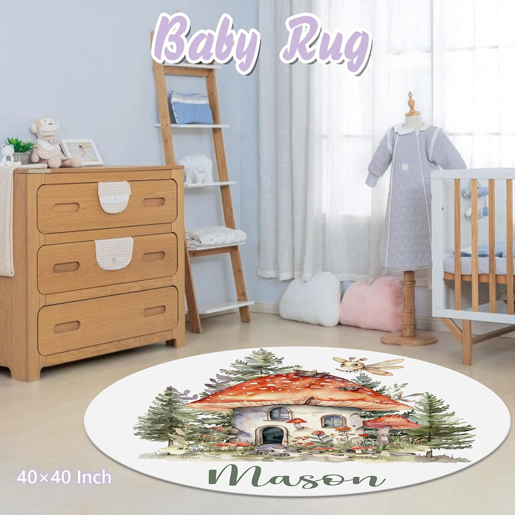 Personalized Baby Crib Bedding Set, 5 Pcs Custom Name Nursery Bedding Set for Girls Boys, Forest Animals Baby Crib Set for Toddlers Infants, Double Layer Bedding Crib Sets Customized Gifts