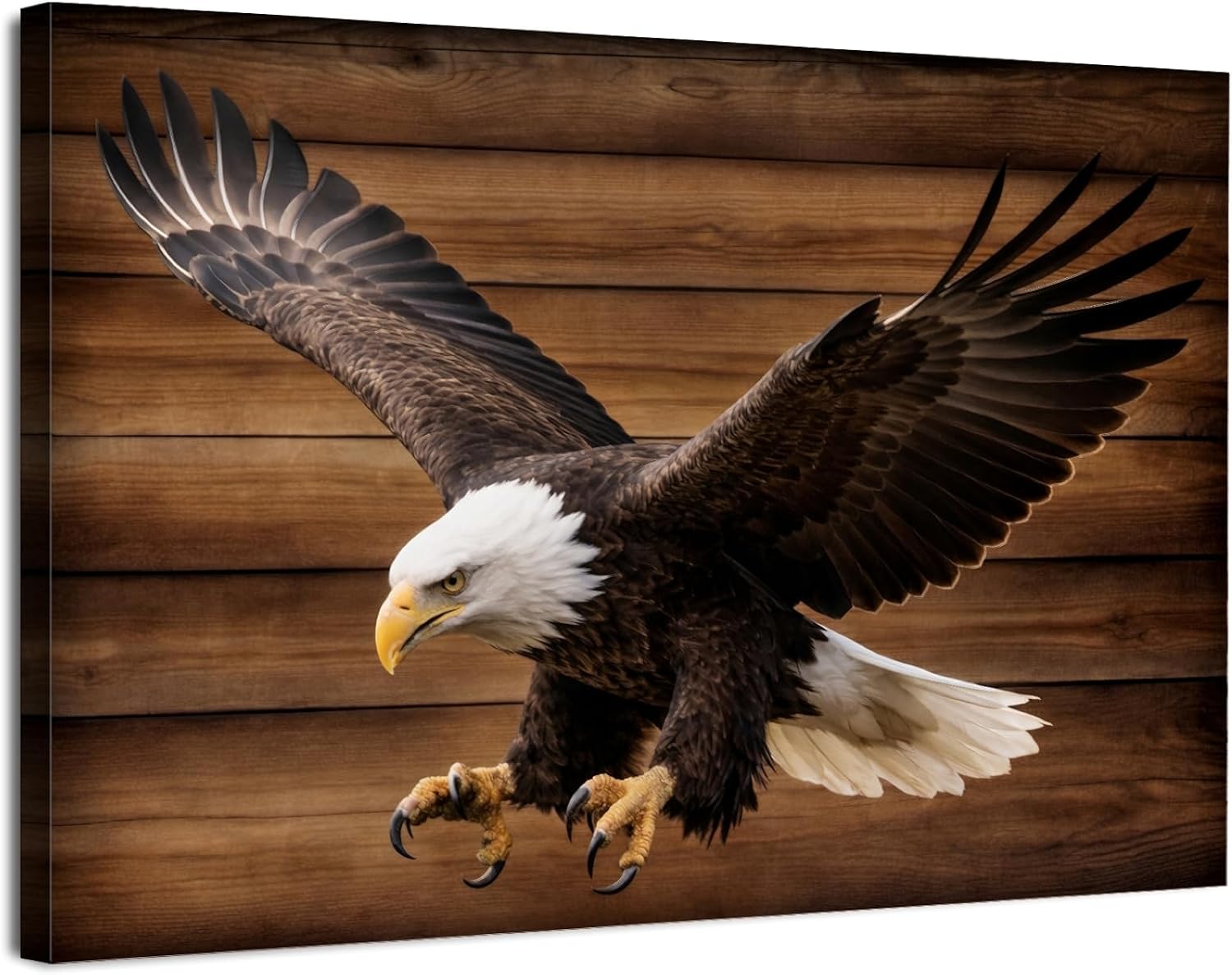 American Bald Eagle Wall Art Bird Pictures Canvas Wall Decor Rustic Farmhouse Wildlife Painting Cabin Lodge Decor Woodland Western Animal Artwork for Living Room Bedroom Office Home Decoration 32x48'