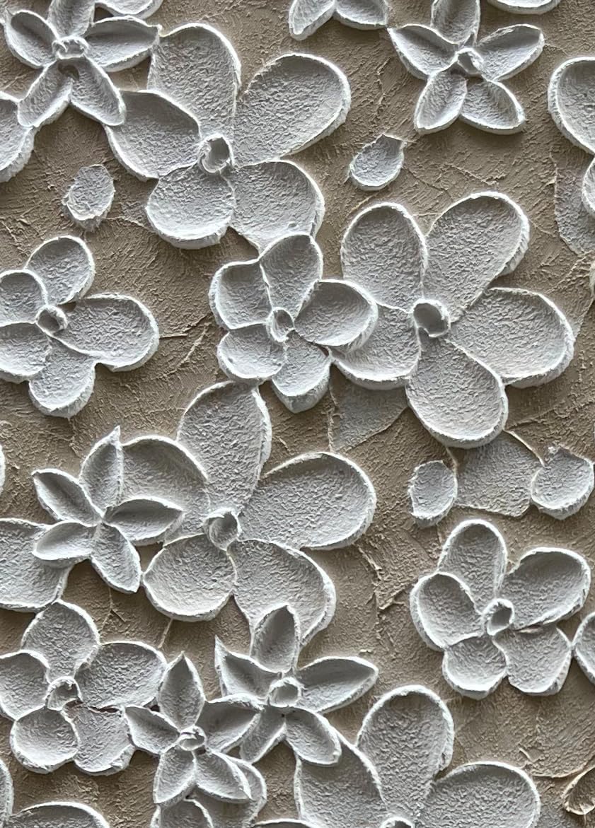 Hand Painted White Flower Oil Painting Art 45x30 inch Large Wall Art Decorative Painting