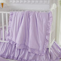 Brandream Farmhouse Crib Bedding Sets for Girls | 3 Piece Boho Chic Nursery Set Purple Baby Comforter, Fitted Crib Sheet, Crib Skirt Included, 100% Percale Cotton