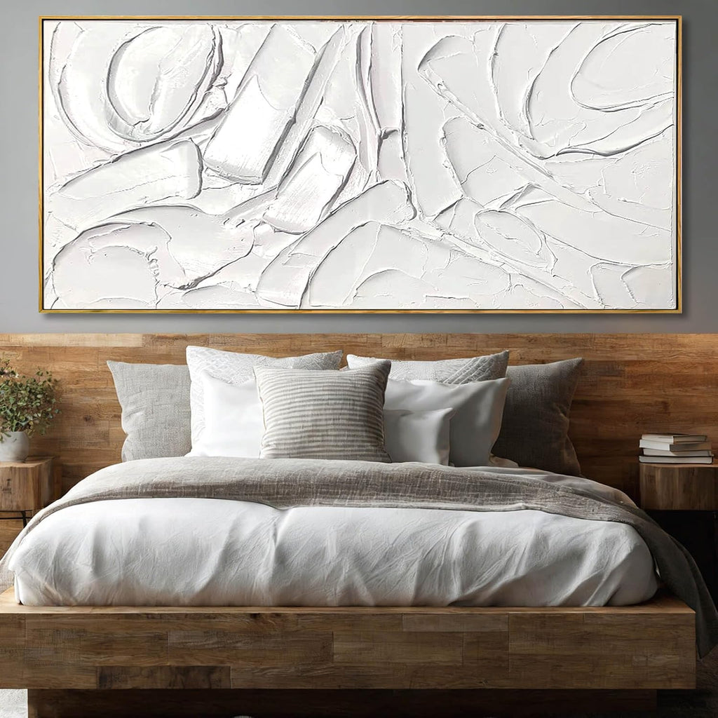 XIANSHOU Simple Hand Painted Wall Decor Abstract Canvas Paintings Modern Hanging Art 40'x86' Large Pictures for Living Room Bedroom