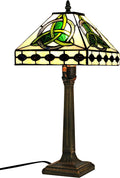 KY&BOSAM Irish Tiffany Table Lamps Round Celtic 17500 Lumens Tiffany Style Lamp Light Stained Glass Desk Lamp Shade E26 Bulb Holder Metal Base Memory Bedroom Living Room Office St Patrick's Day Decor