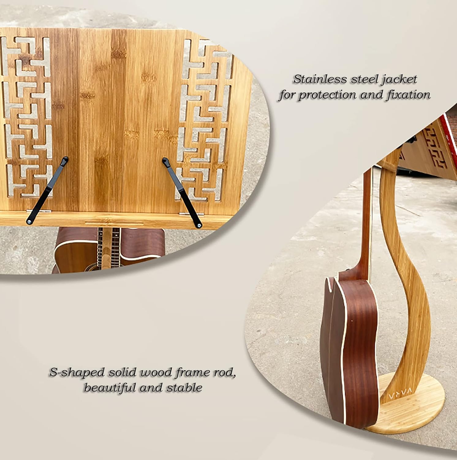 Guitar Stand Multifunctional Vertical Guitar Rack with Sheet Music Stand, Movable Neck Holder Guitars Holder for Electric Violin Ukulele Mandolin