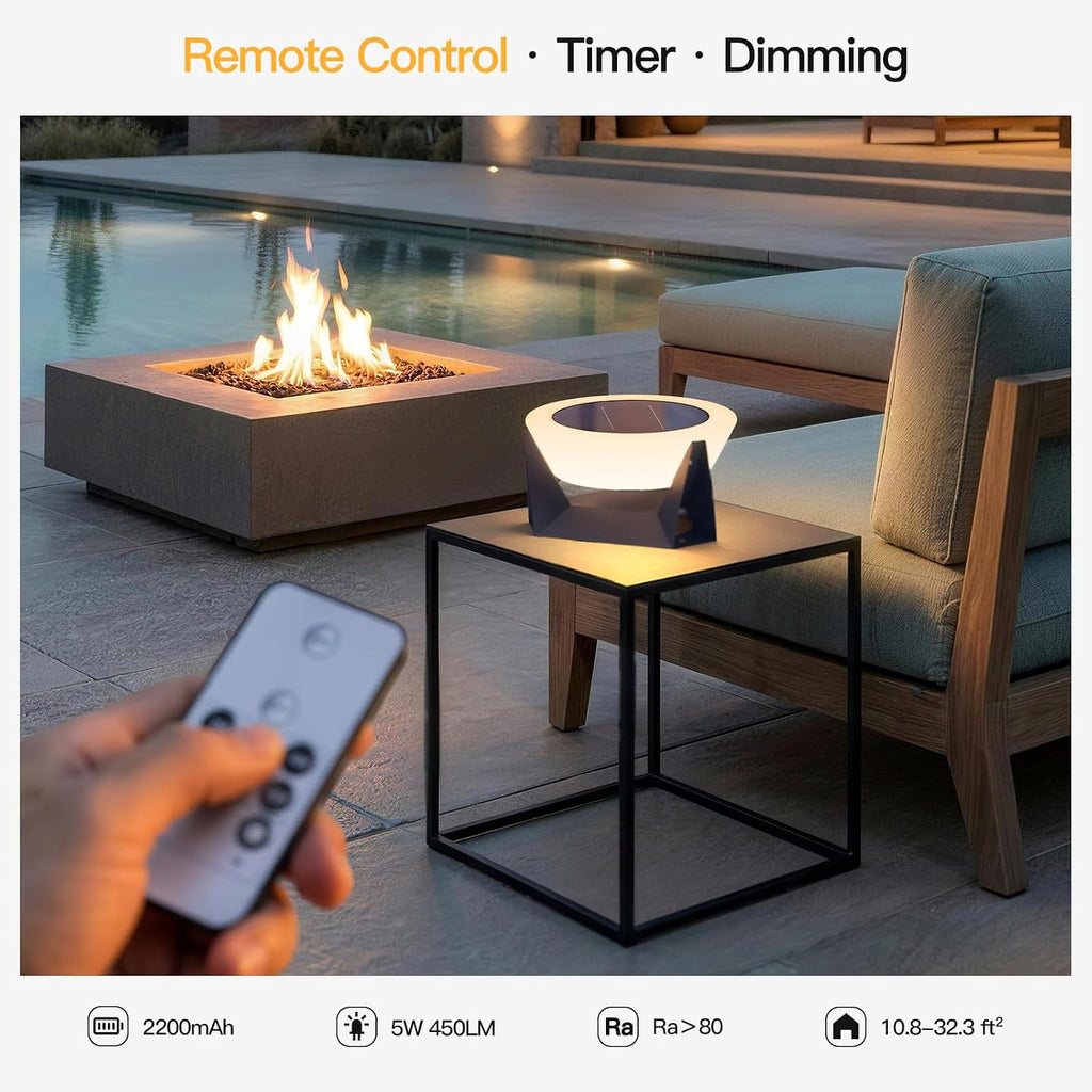 MVBT Solar Floor Lamp, Medium Solar Lantern, 3000K LED Outdoor Lanterns for Porch, Dusk to Dawn Outdoor Lights for Patio, Waterproof Floor Lamps, Modern Garden Lights Free Standing for Deck Table Yard