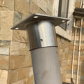 CMYUN Round Post Anchor Base for Concrete Wood, 304 Stainless Steel Railing Post Brackets, Pergola Patio Mailbox Railing Support, Fence Post Repair Kit(Dia - 110mm(4.33in))