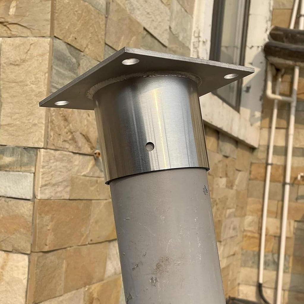 CMYUN Round Post Anchor Base for Concrete Wood, 304 Stainless Steel Railing Post Brackets, Pergola Patio Mailbox Railing Support, Fence Post Repair Kit(Dia - 140mm(5.51in))
