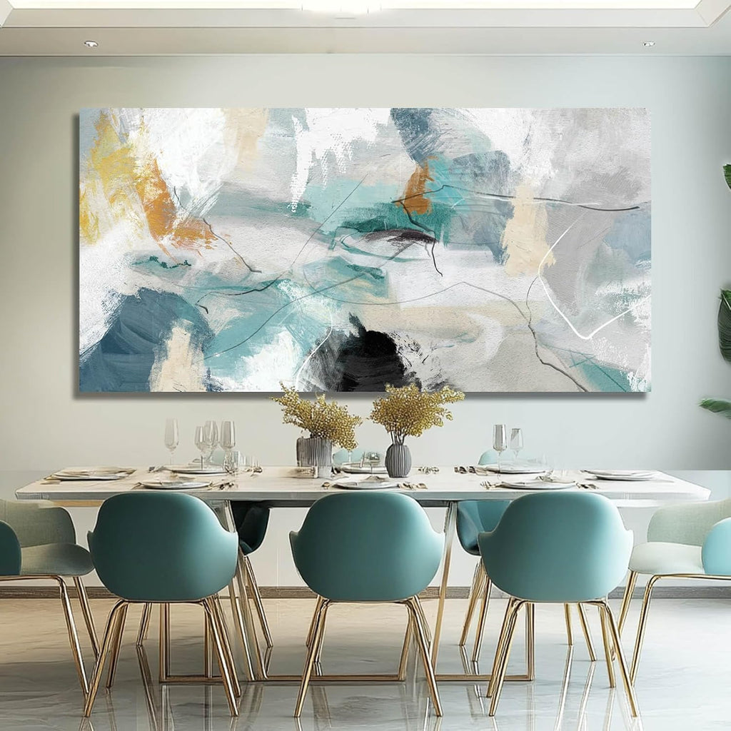SOUGUAN Green Wall Art Abstract Wall Decor Teal Pictures Canvas Prints Artwork for Walls 29'x58'