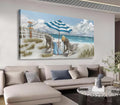 Shoci Summer Beach Wall Art - Large Blue Sky White Cloud Canvas Picture for Living Room Ocean Beach Painting Print Decor Peaceful Sea Life Artwork Wall Art for Bedroom Home Office Decoration 29' X 58'